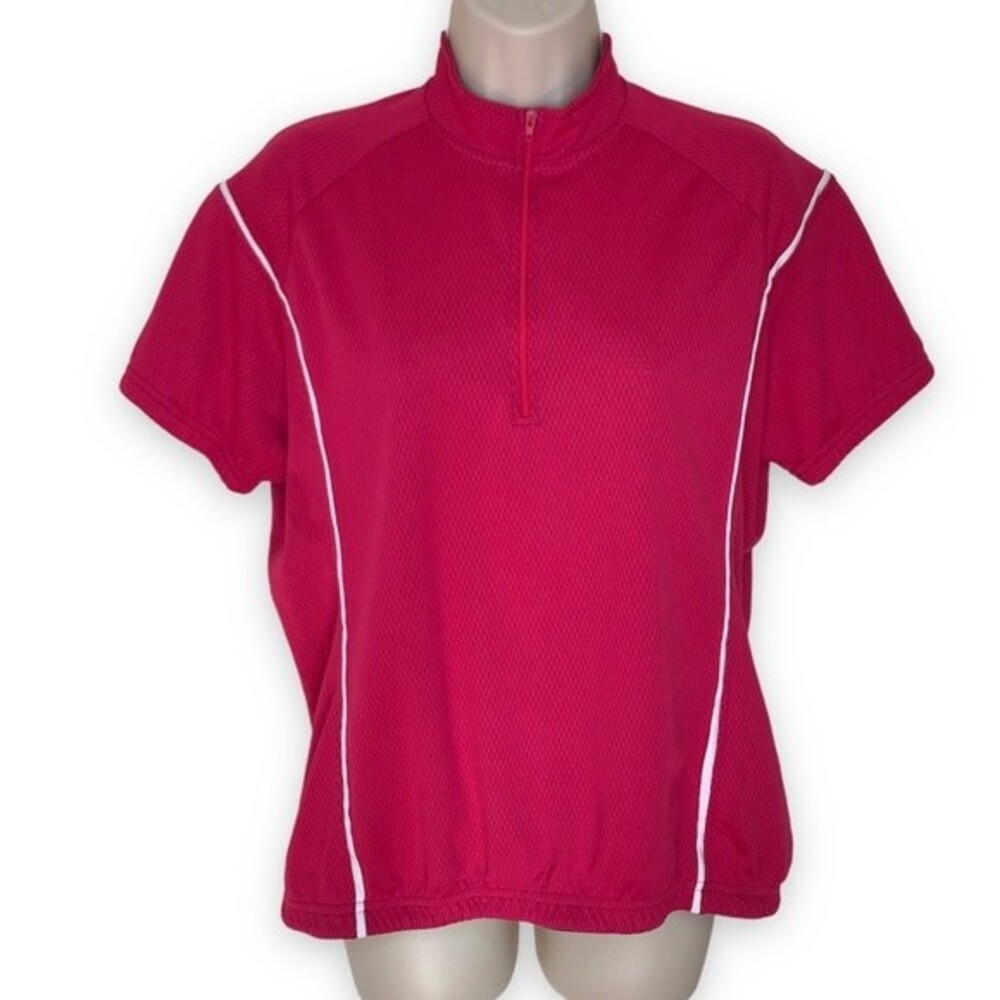 Canari 1/4 Zip Short Sleeve Cycling Bicycling Jersey Pockets Pink Size XL USA